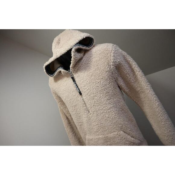 Calvin Klein 1/4 Zip Sherpa Sweater Jacket 1/4 Zip Fleece Womens Medium - Picture 2 of 14